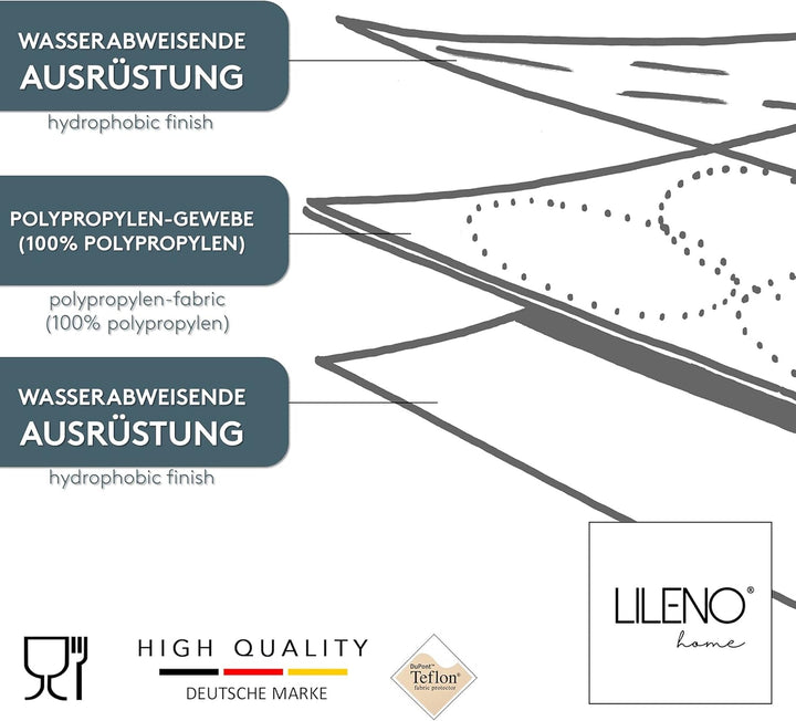 LILENO HOME Tischdecke abwaschbar [110x140cm] in Braun - Gesäumte Polypropylen Gewebe Tischdecke was