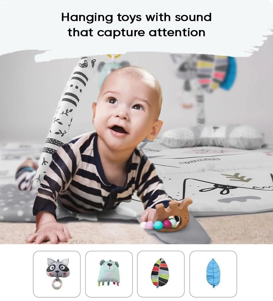 Multifunktionale Baby Spieldecke mit Spielbogen – Baby Gym Spielmatte & Krabbeldecke – inkl. 30 Bäll