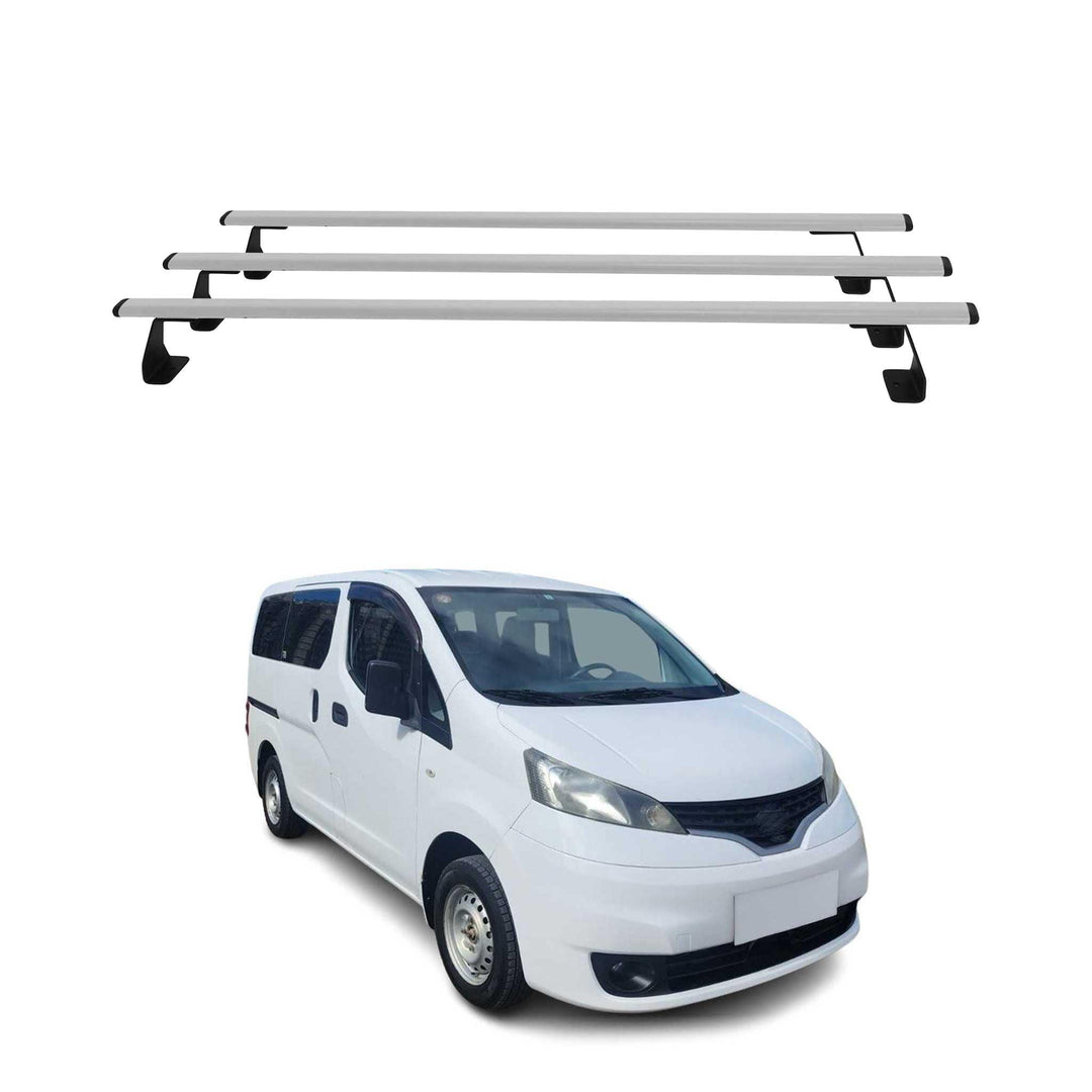 OMAC Dachträger Grundtäger kompatibel mit Nissan NV200 2009-2021 75kg Stahl Silber 3tlg