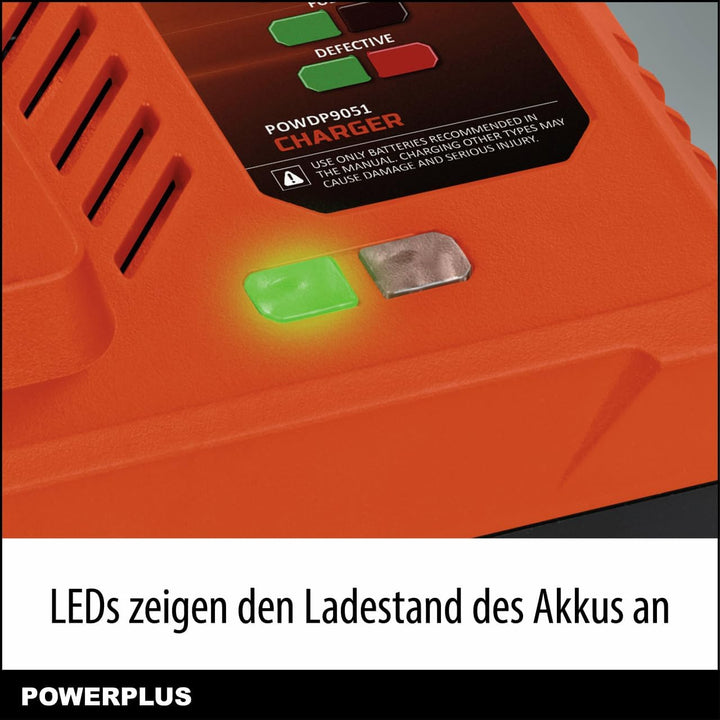 Power Plus Dual Power Akku Ladegerät POWDP9051-4.0A - für 20V & 2x20V Akku & Batterien - Akku-Plattf