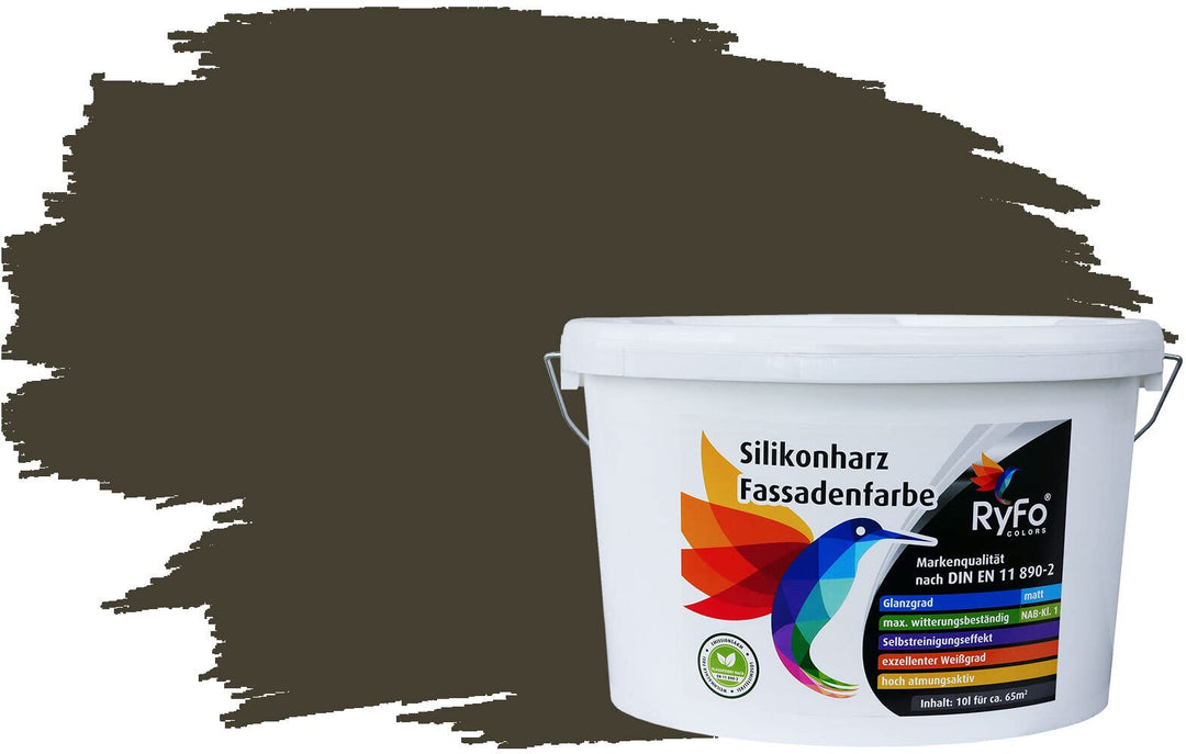 RyFo Colors Silikonharz Fassadenfarbe Lotuseffekt Trend Tarnfarbe 10l - bunte Fassadenfarbe, weitere