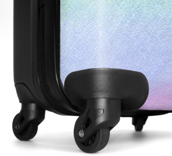 NoBoringSuitcases.com® Kinderkoffer Koffer handgepäck Trolley, Reisetrolley - Regenbogen - Pastellfa