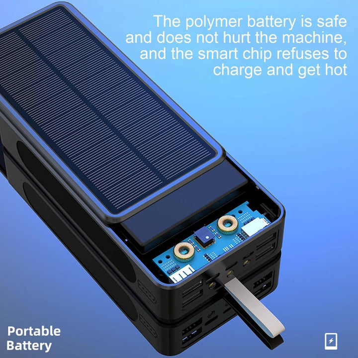 Luckxing Powerbank 50000mAh Schnelles Aufladen Tragbares Ladegerät Solar Telefon Drahtloses Ladegerä