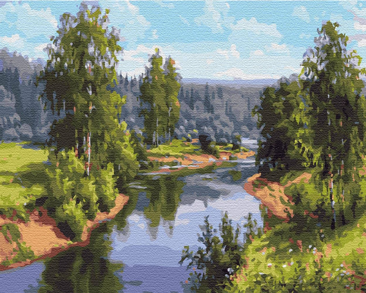Artnapi Malen nach Zahlen Erwachsene mit Rahmen | DIY Handgemalt | Sommerlandschaft | Kit für Anfäng