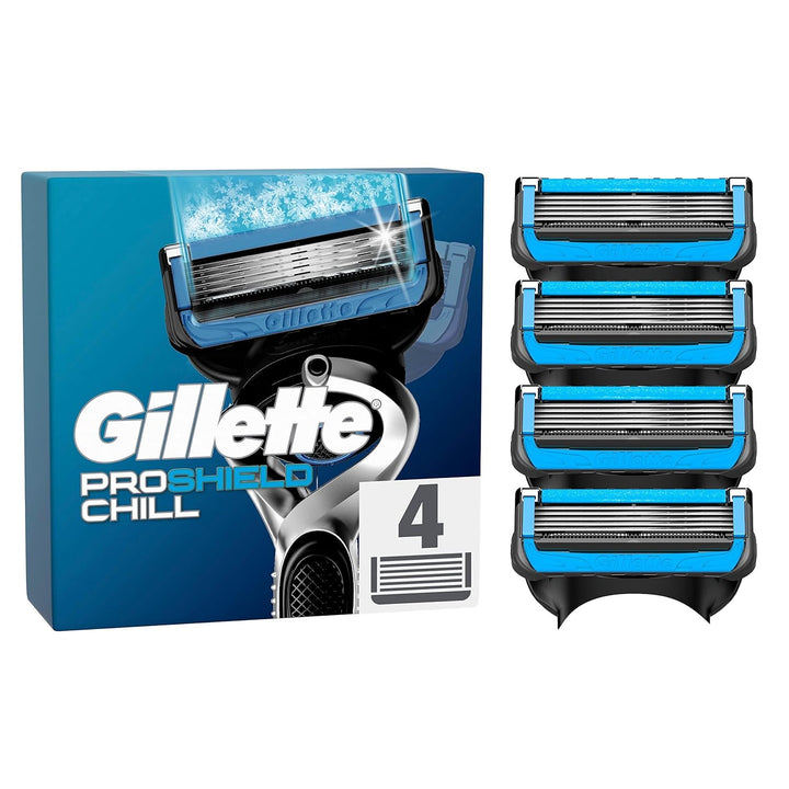 Gillette ProShield Chill Rasierklingen für Rasierer, 4 Ersatzklingen für Nassrasierer Herren mit 5-f