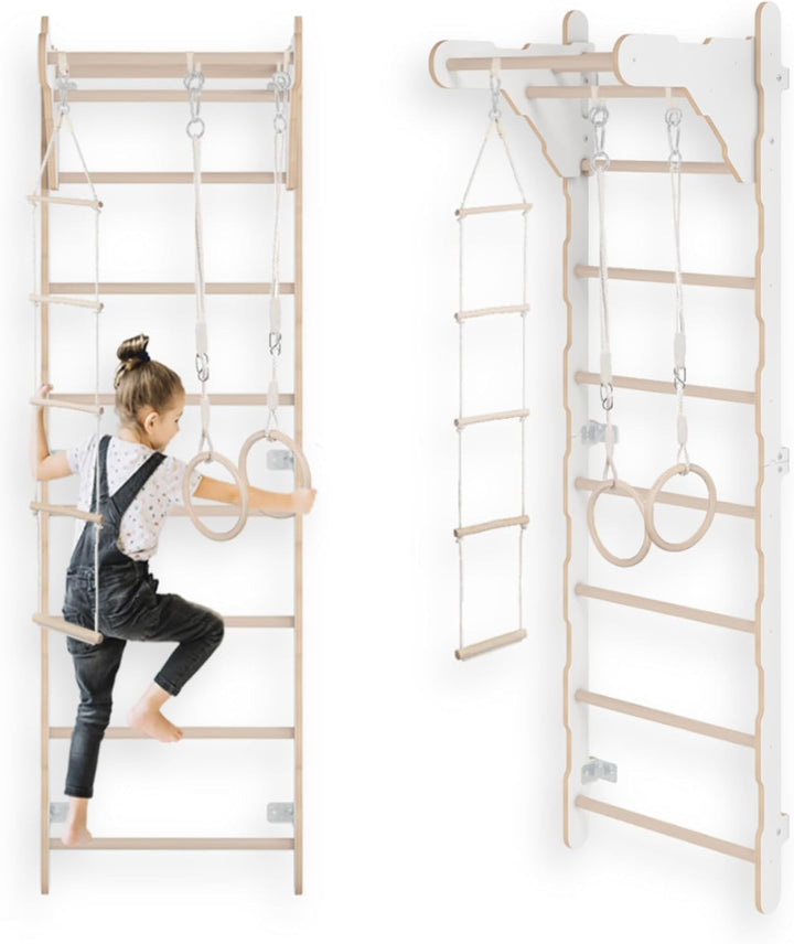 MAMOI® Kletterbogen mit rutsche, Kletterdreieck, Baby Klettern, Klettergerüst aus Holz, Holzbogen fü