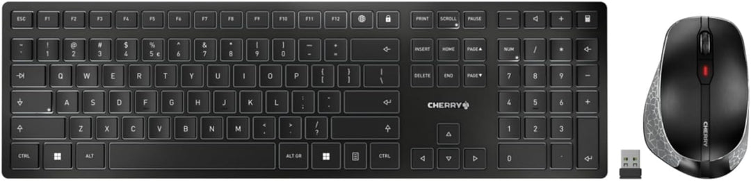 CHERRY DW 9500 Slim, kabelloses Tastatur- und Maus-Set, Internationales Layout (QWERTY), Bluetooth-