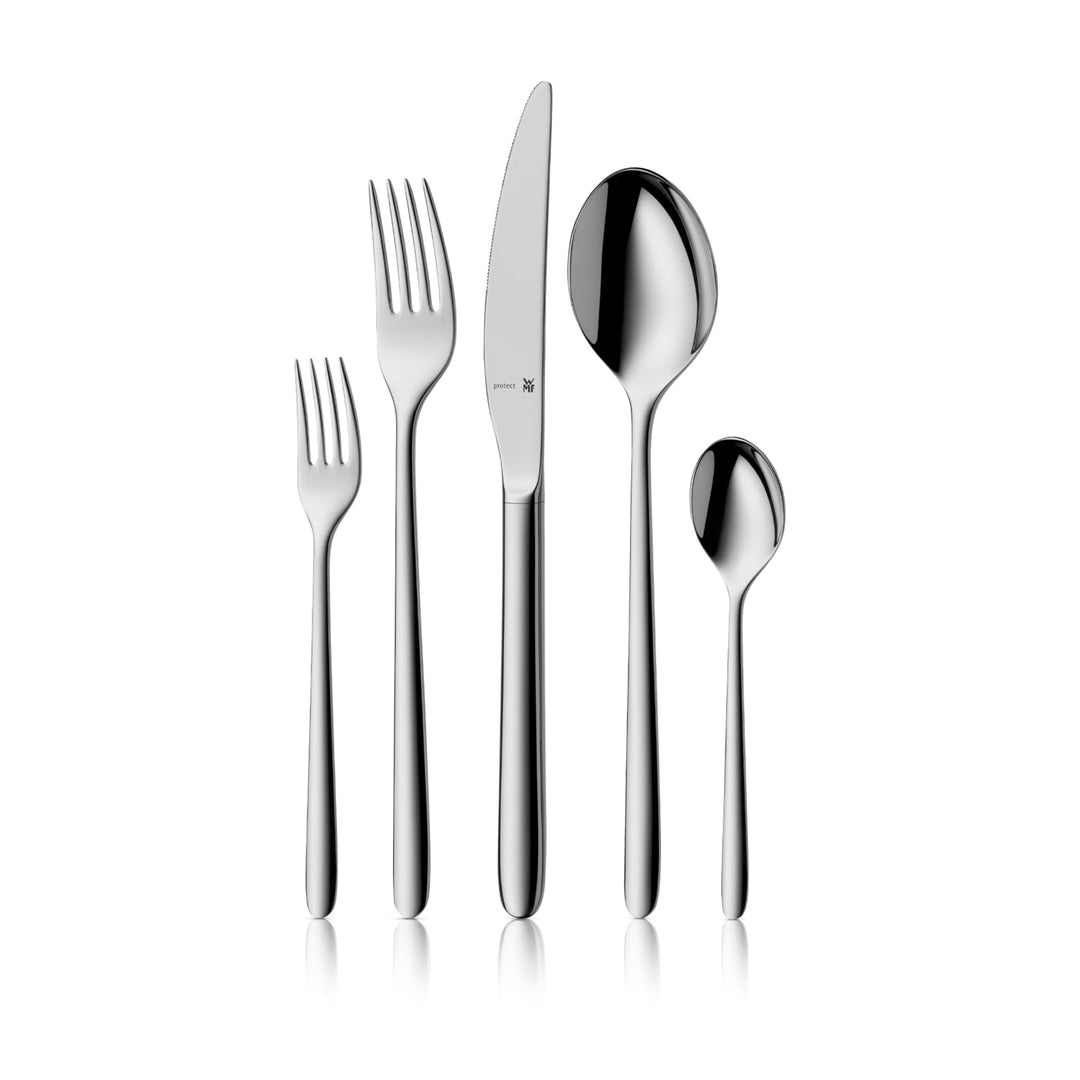 WMF Flame Plus Edelstahl Besteck Set 6 Personen, Essbesteck Set 30 teilig, Hohlheftmesser, Cromargan