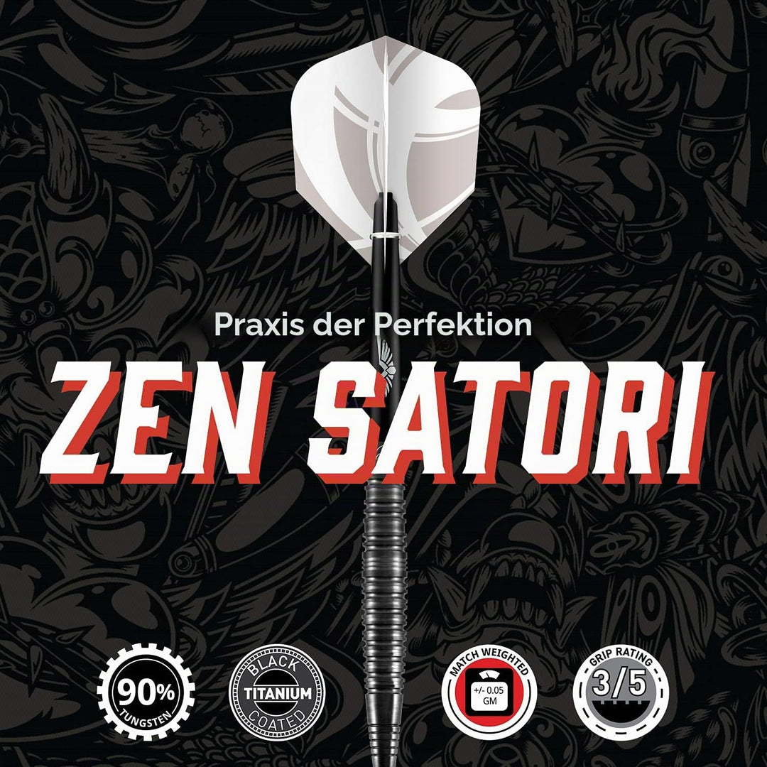 Shot! Darts Zen Satori 90% Tungsten Pro Wurfpfeile Stahlspitzen-Set, Professional - Hergestellt in N