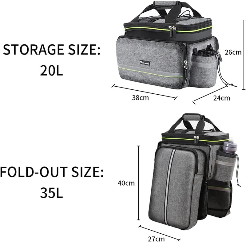 Lixada Fahrradtaschen für Gepäckträger, Fahrrad Gepäckträgertasche, Wasserdicht Fahrrad Sitz Tasche