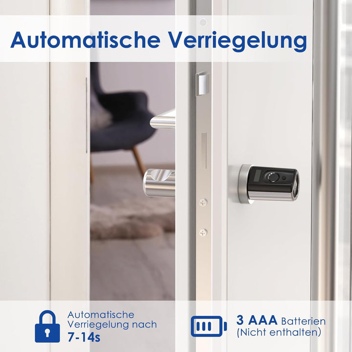 RUILON Türschloss Fingerabdruck,Elektronisches Türschloss mit RFID WiFi Bluetooth,Transponder,Finger