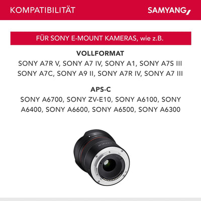 Samyang AF 18mm F2,8 FE + Lens-Station für Sony E Mount Vollformat & APS-C I ultra leichtes Weitwink