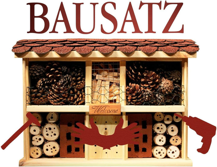 LUXUS-INSEKTENHOTELS 22627e "Landhaus Komfort" Bausatz - Design Wildbienenhaus aus unbehandeltem Hol