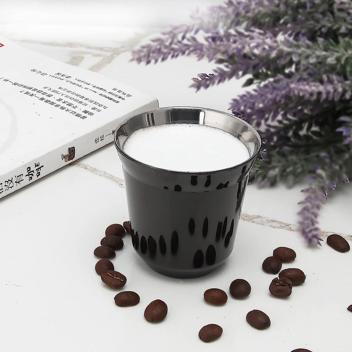 Easyworkz Espressotassen aus Edelstahl, doppelwandig, isoliert, Demitasse-Tassen, 2er-Set, hitzebest