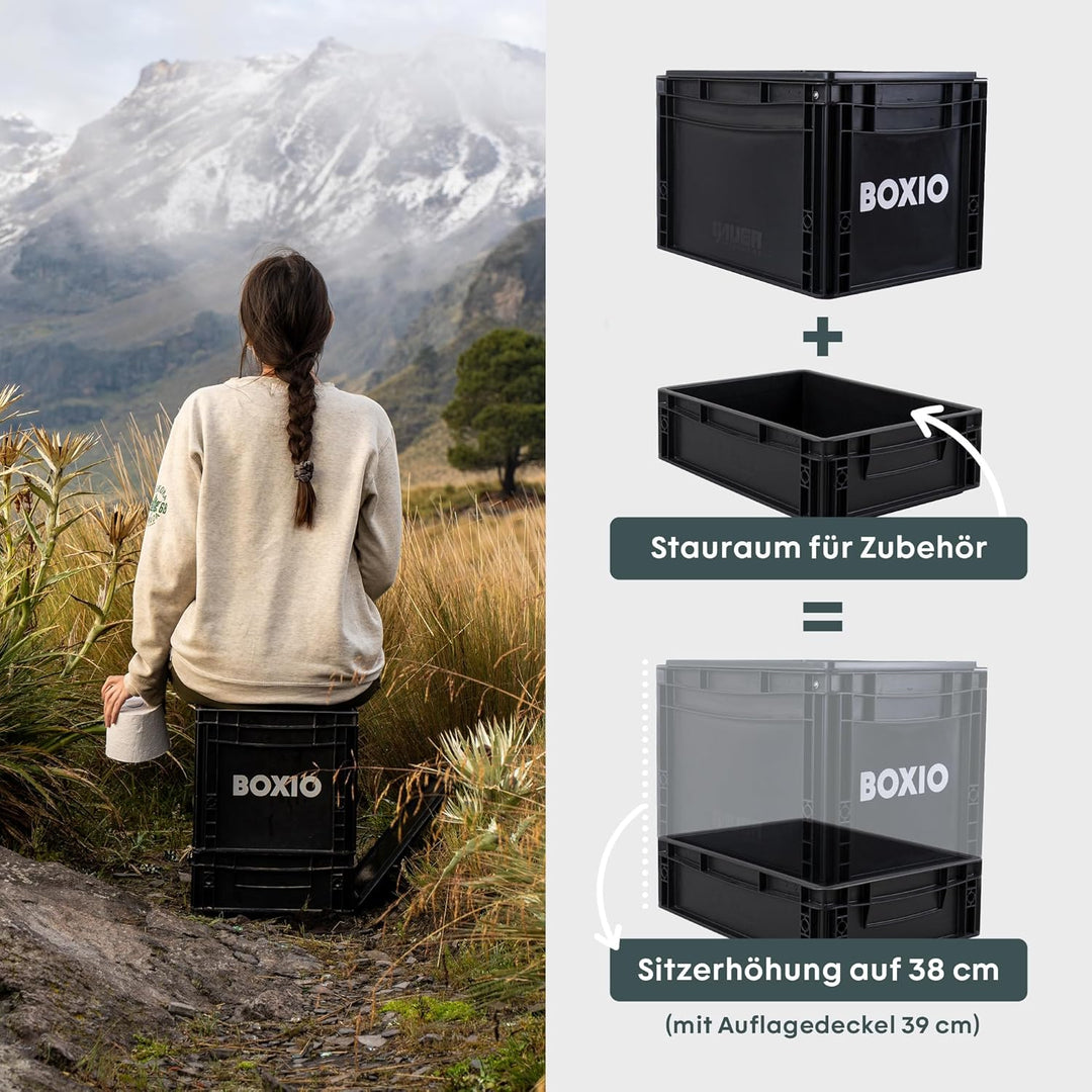 BOXIO - SOLO UP: Aufbewahrungsbox 40x30x12 cm - Eurobox - perfekte Plastikbox, Transportkiste, Kiste