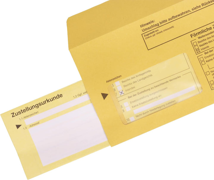 Innere Postzustellungshüllen 500 Stück Förmliche Zustellung Postzustellungsumschläge Menge wählbar 5