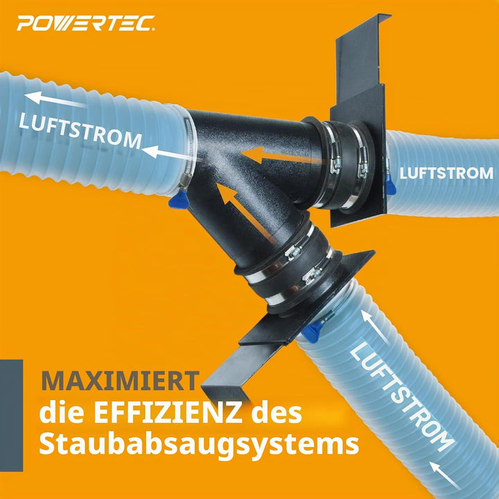 POWERTEC 70133V 6,4 cm Blast Gate für Vakuum 10,2 cm, 6 Stück, 10,2 cm, 6 Stück
