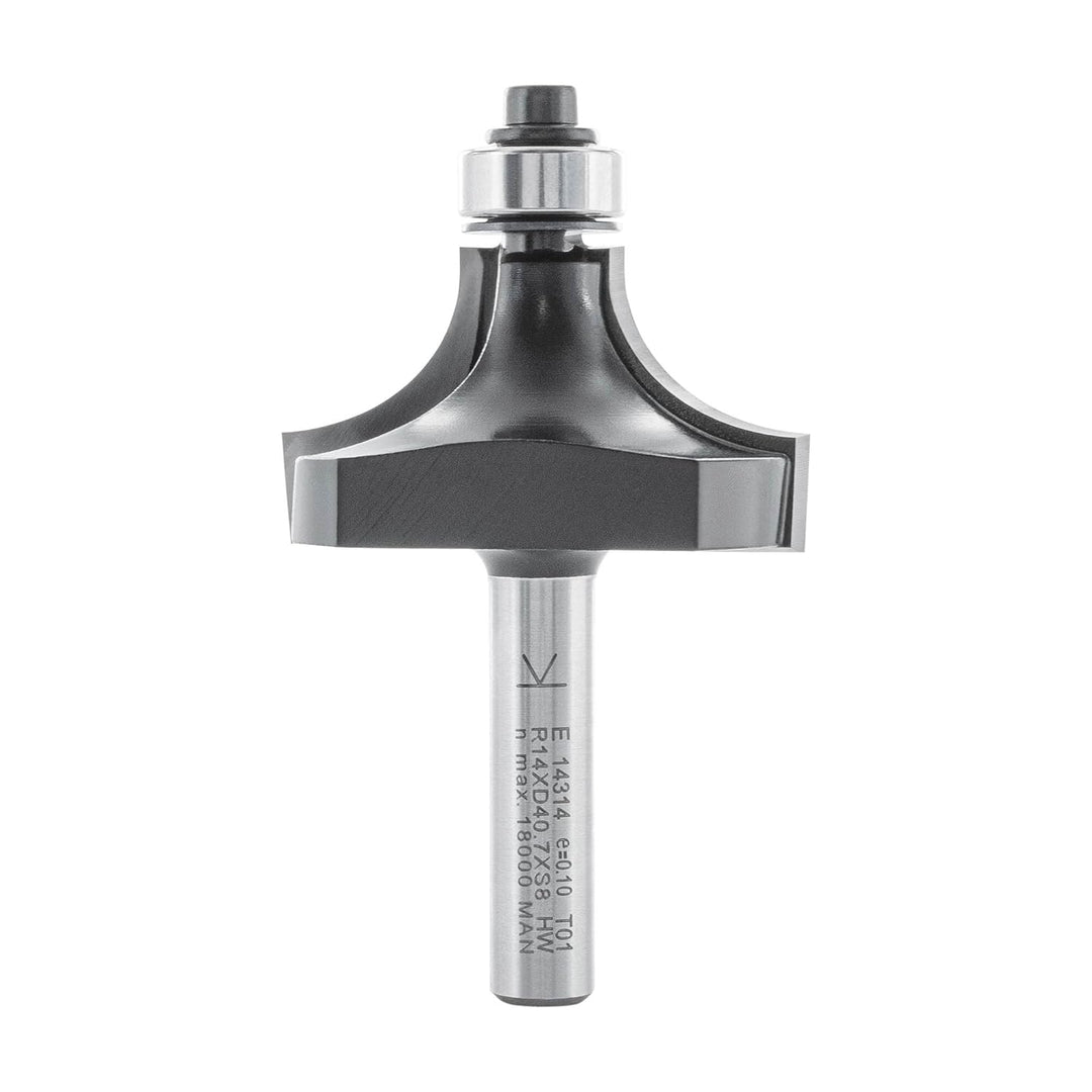ENT 14314 Abrundfräser HW, Schaft (S) 8 mm, Durchmesser (D) 40,7 mm, NL 22 mm, R 14 mm, SL 32 mm, mi