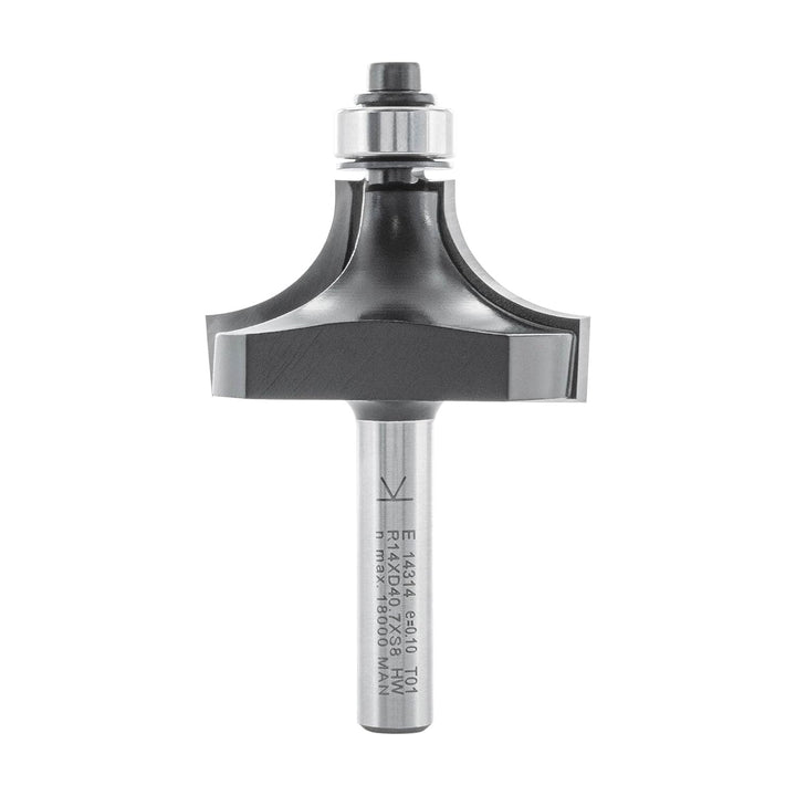 ENT 14314 Abrundfräser HW, Schaft (S) 8 mm, Durchmesser (D) 40,7 mm, NL 22 mm, R 14 mm, SL 32 mm, mi