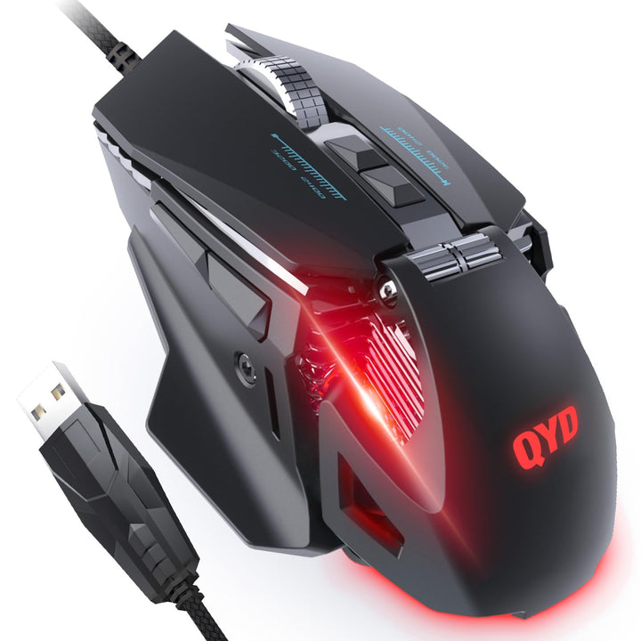 Gaming Maus RGB LED PC Maus Kabel, 7200 DPI Einstellbarer Anpassbare Gewichte Gaming Mäuse Gewichtst