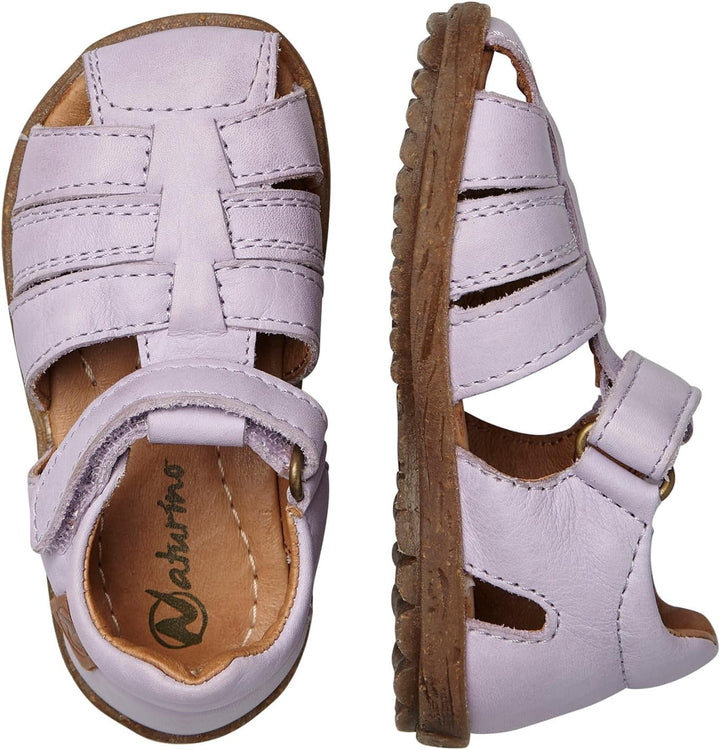 Naturino SEE-Halb geschlossene Sandalen aus laminiertem Leder-Rosa 21 EU Flieder, 21 EU Flieder