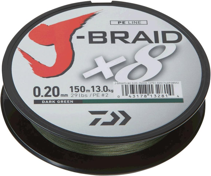 Daiwa J-Braid 8 Braid 300m Multicolor - geflochtene Angelschnur Dm: 0,06mm, Dm: 0,06mm
