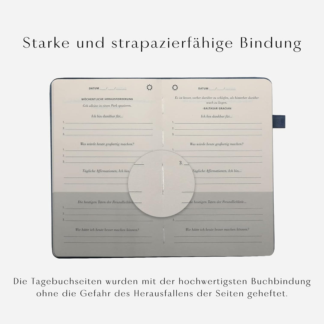 Das Dankbarkeitstagebuch: 5-Minuten Tagebuch pro Tag für mehr Glück, Positivität, Bestätigung- Ein e
