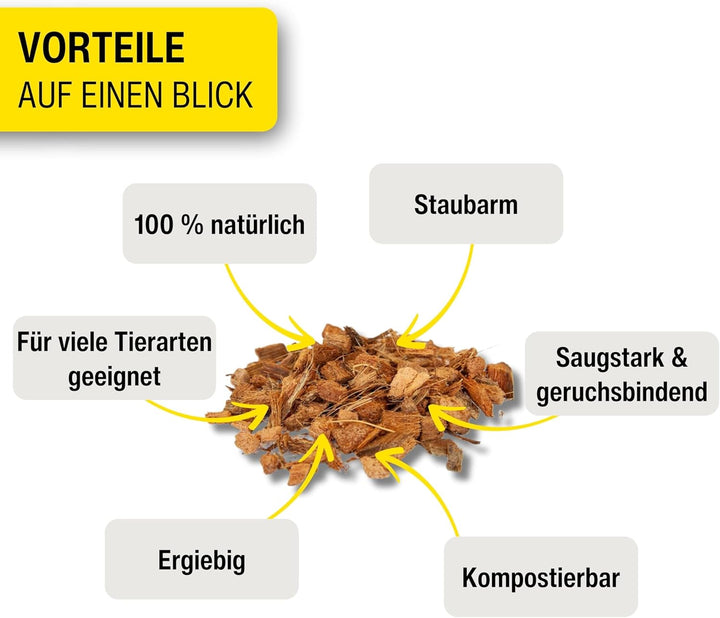 horizont Kokoseinstreu 100 L grob | biologisch abbaubar und kompostierbar, Kokoschips, für Geflügel,