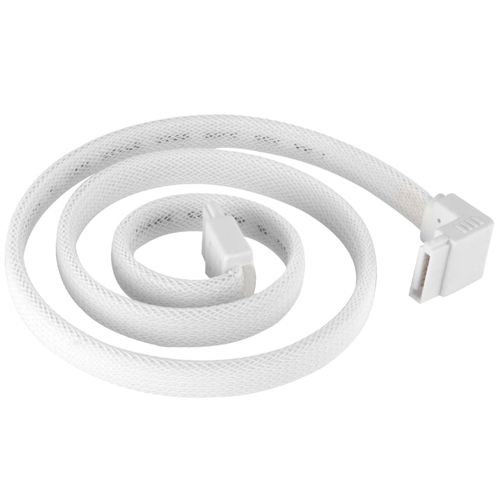 SilverStone Technology CP08W SATA-Kabel mit EMI-Schutz, 90 Grad, geschirmt, Weiss, 2 Stück