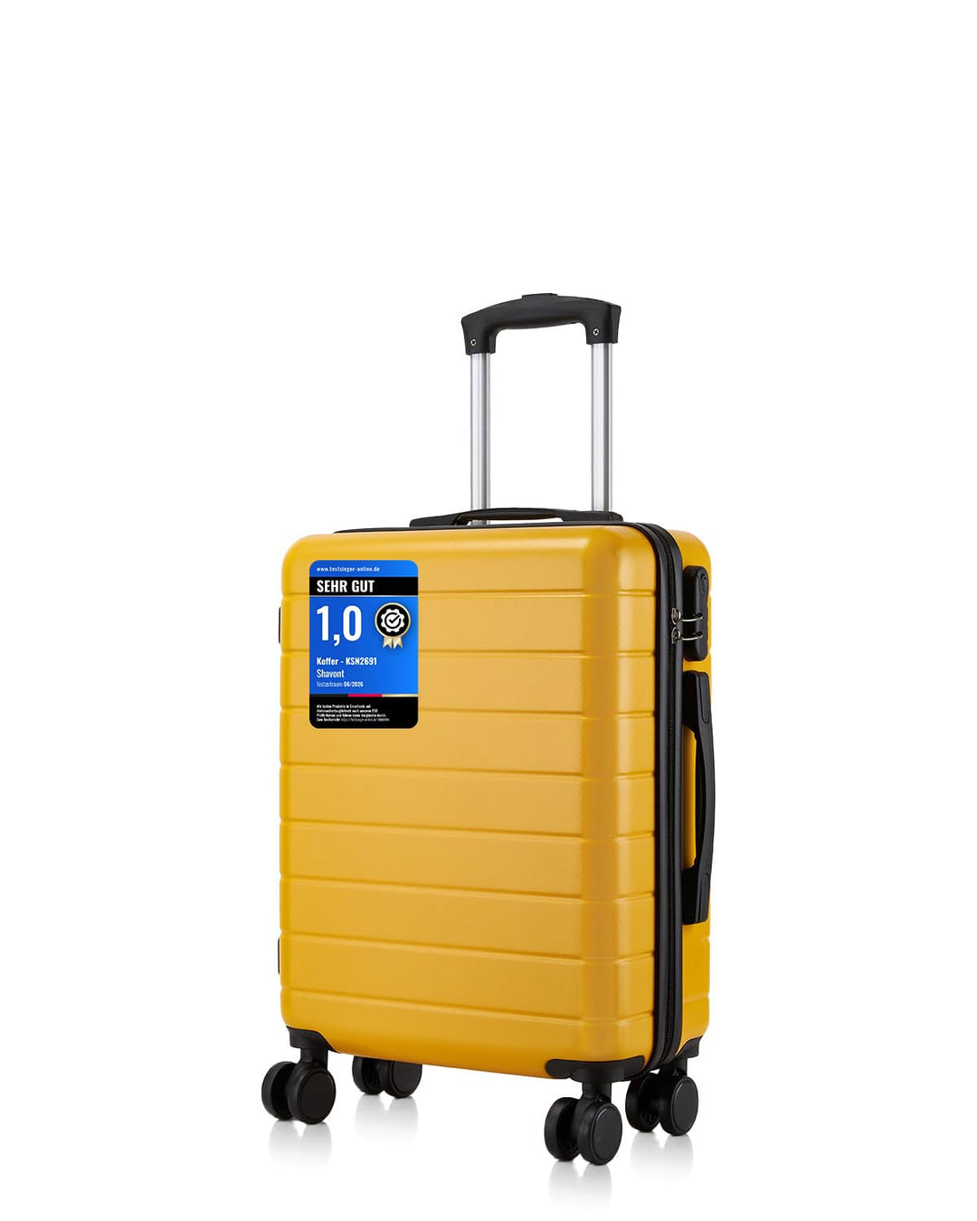 Handgepäck Koffer 55x40x20cm, Leichter ABS+PC Reisekoffer für Flugzeug, Ryanair Trolley mit 4 Rollen