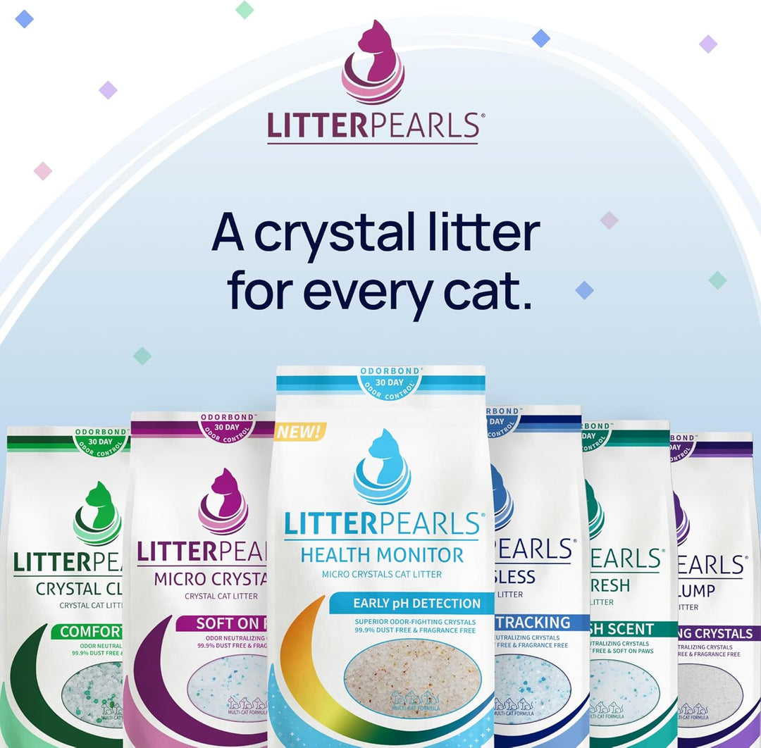 Litter Pearls Trackless Silikat Katzenstreu 4X 1,8kg Pack | Silica ODORBOND 30-Tage Geruchskontrolle