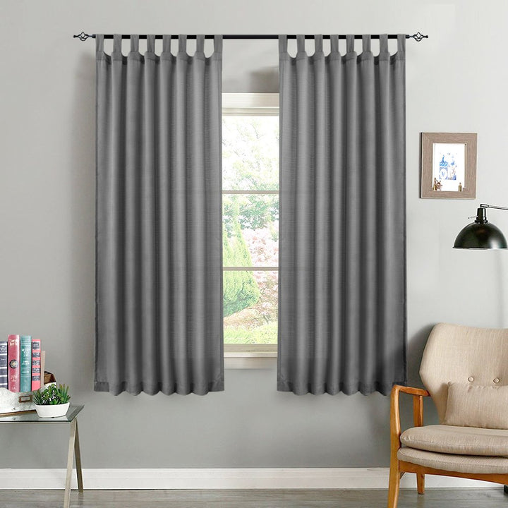 TOPICK Partiell Vorhang Mit Schlaufen Transparent Gardine 2 Stücke Gaze Paarig Fensterschal Vorhänge