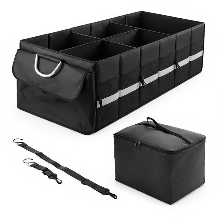 Relaxdays Kofferraum Organizer mit Deckel, entnehmbare Kühltasche, faltbar, HxBxT: 30 x 90 x 40 cm,