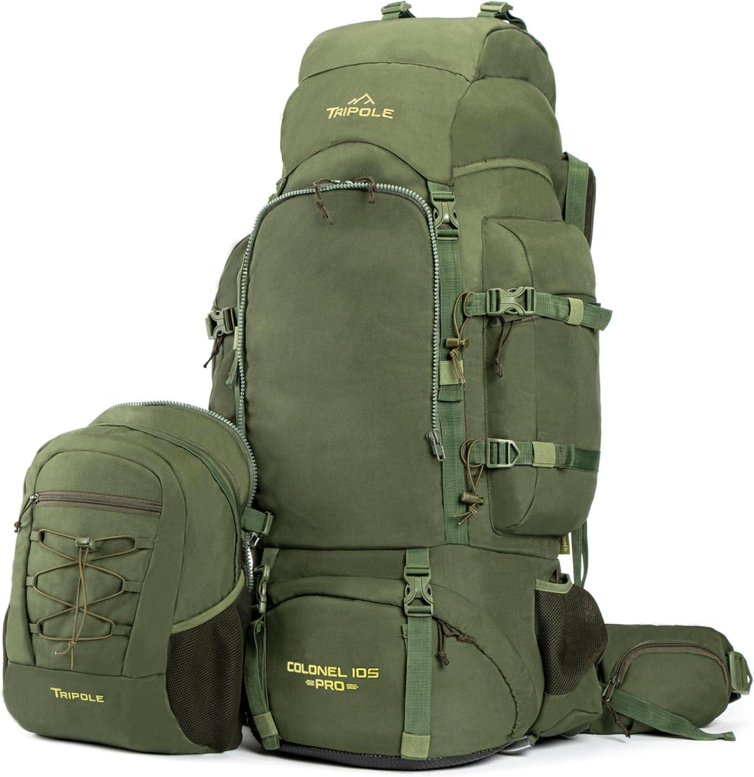 Tripole Colonel Pro Rucksack Mit Metallrahmen | Frontöffnung | Abnehmbare Tasche | Regenschutz 90 Li