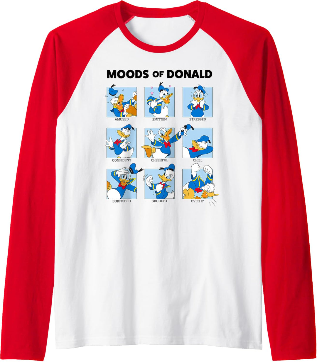 Disney Mickey And Friends Donald Duck Moods Box Up Raglan