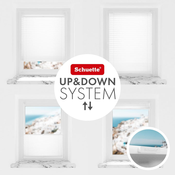 Schuette® Plissee ohne Bohren ● Premium Kollektion: White Day (Weiss) ● 130x100cm (Breite x Höhe) ●
