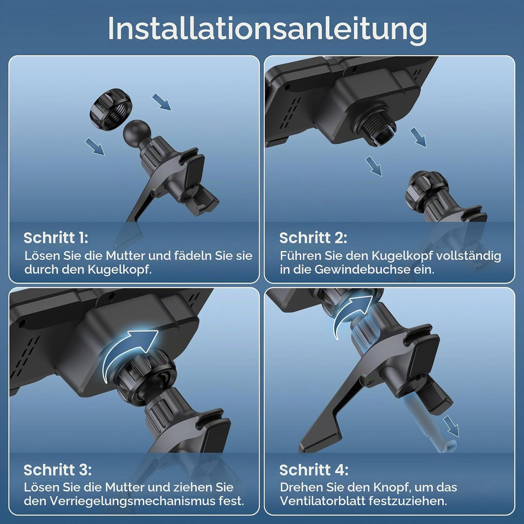 Handyhalterung Auto für Galaxy Z Fold 7 6 5 4 3 2 mit Ladefunktion 15W Dual Coils QC 3.0 Fast Wirele
