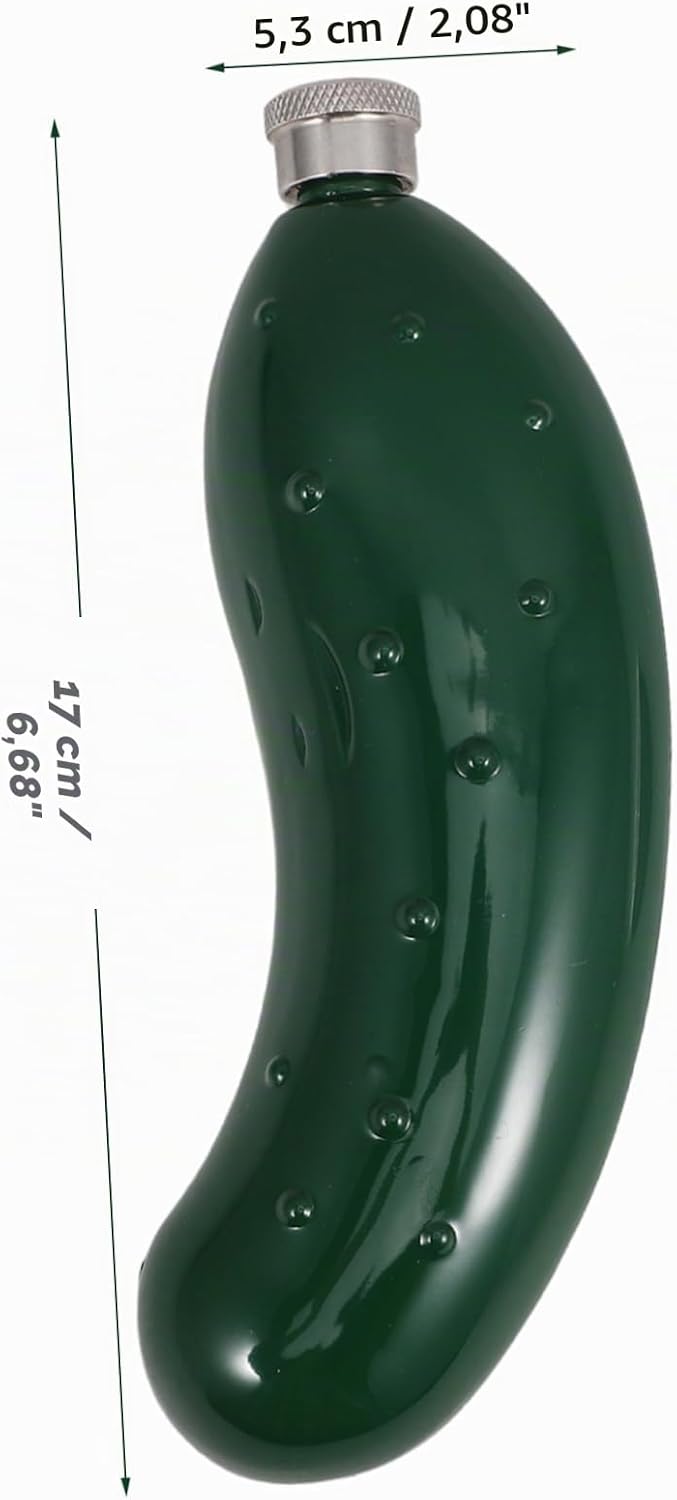 UTHCLO Edelstahl Flasche Im Gurken-design Tragbare Trinkflasche Für Whiskey Wasser Und Mehr Für Reis