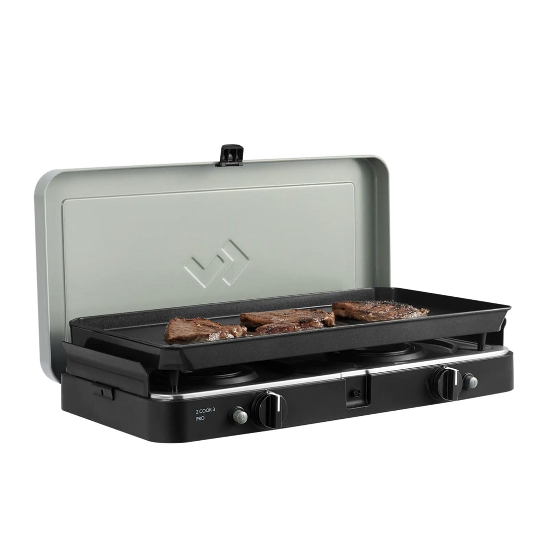 CADAC - 2 Cook 3 Pro Deluxe - 50mBar - Grillen - Tragbare Grills - Kochfläche aus Edelstahl - Inkl.
