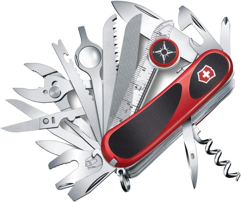 Victorinox Evolution S54 Taschenmesser (32 Funktionen, Feststellklinge, Holzsäge) Rot/Schwarz, Rot/S