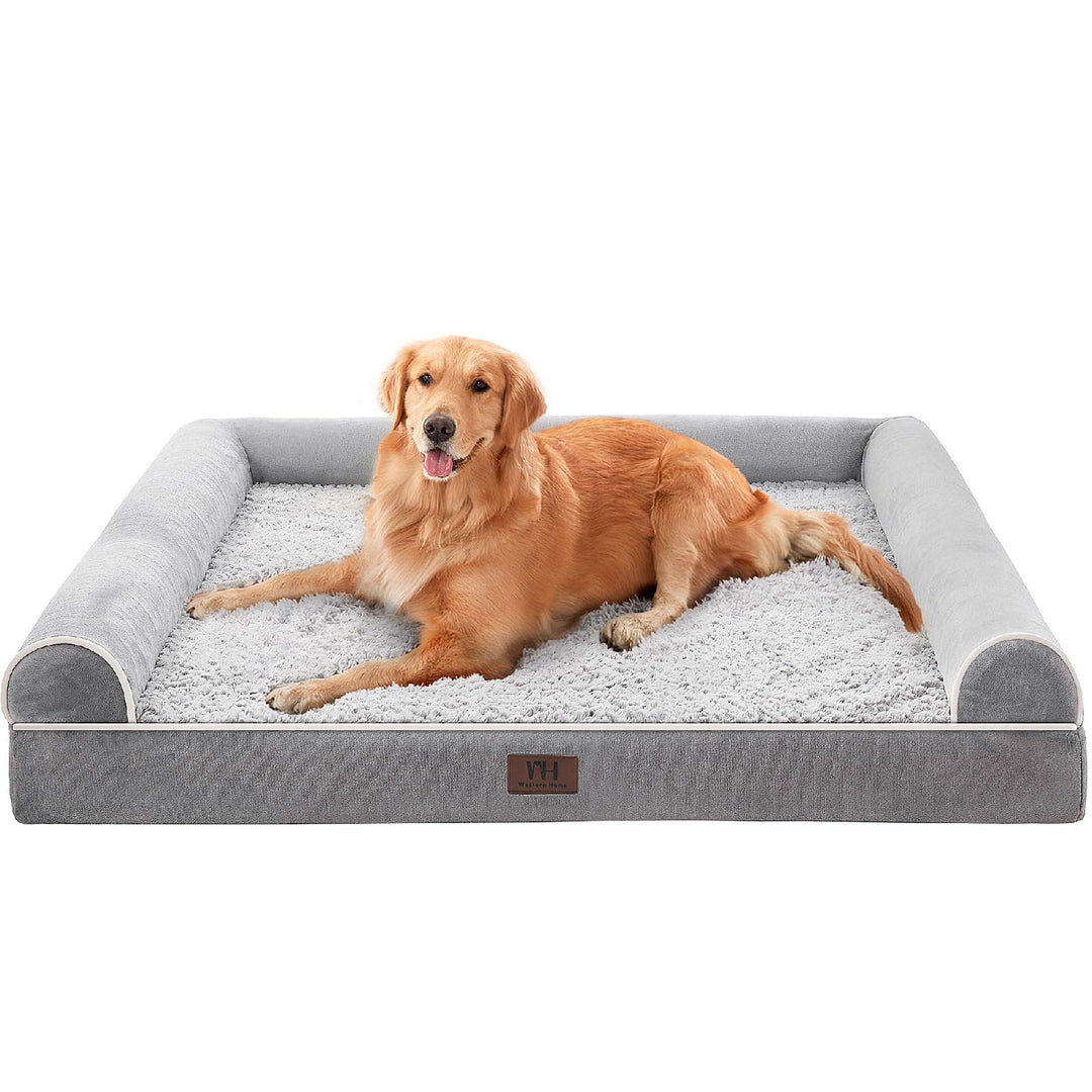 WESTERN HOME Orthopädisches Hundebett mittelgrosse Hunde hundesofa Hundecouch Hunde Bettchen mit Hoh