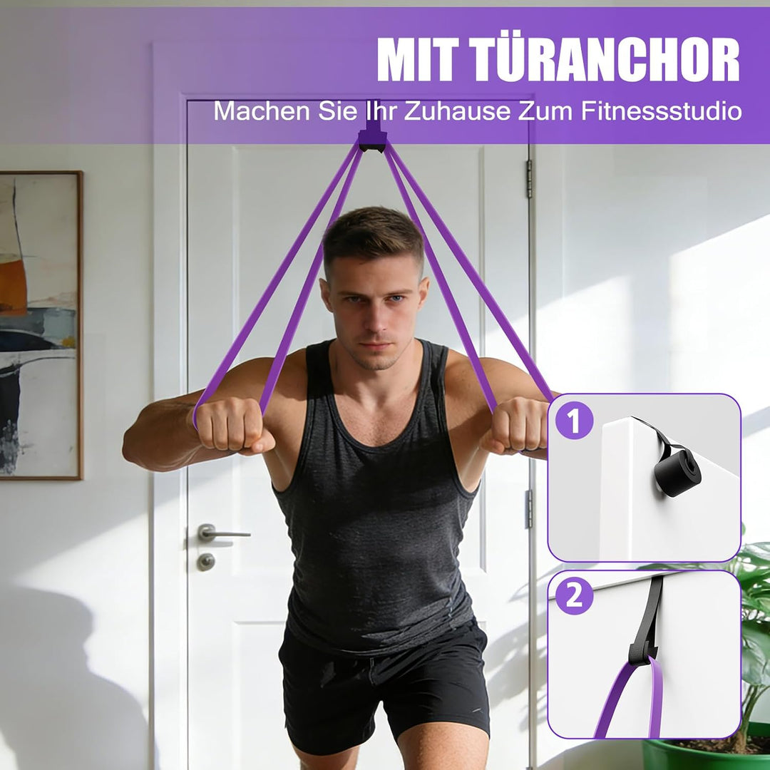 Fokky Fitnessbänder Widerstandsbänder Set mit 5 Stufen für Männer und Frauen, Resistance Bands mit T