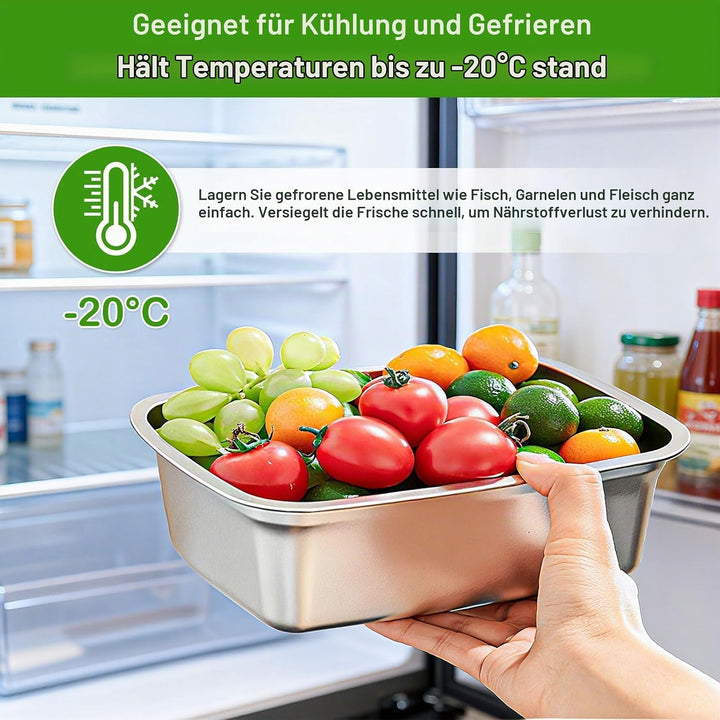 Brotdose Edelstahl, 1000ml Lunchbox aus Edelstahl Handhaben und Ersatzdichtung Auslaufsicher Brotdos