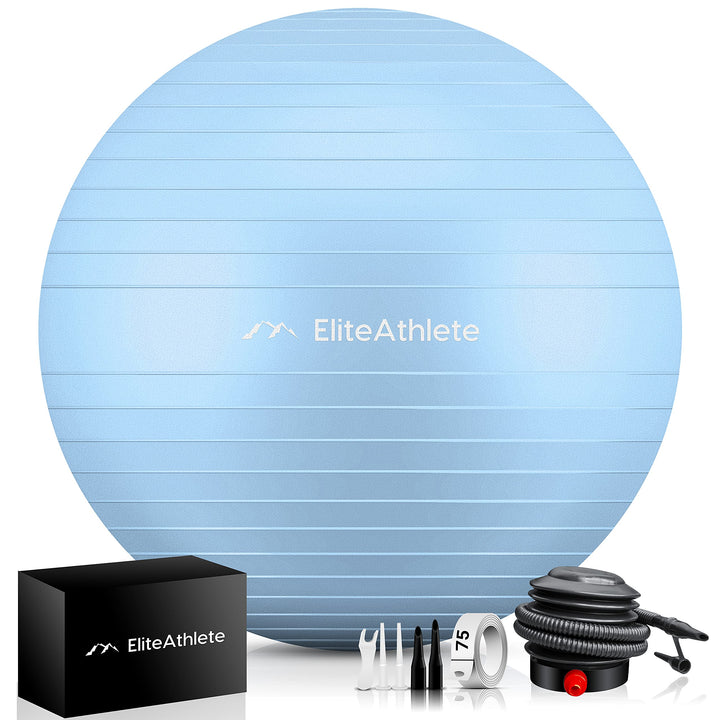 EliteAthlete Gymnastikball Sitzball Büro ergonomisch mit Anti Burst System - Fitness Pilates Schwang