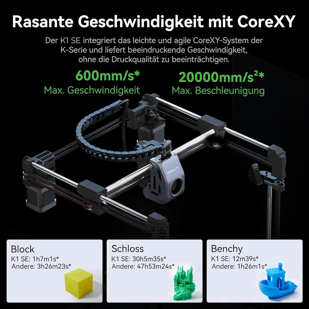 Creality K1 SE 3D-Drucker, 2024 Neuester DIY-Friendly Fast 3D Printer, 600mm/s Max Speed vollständig