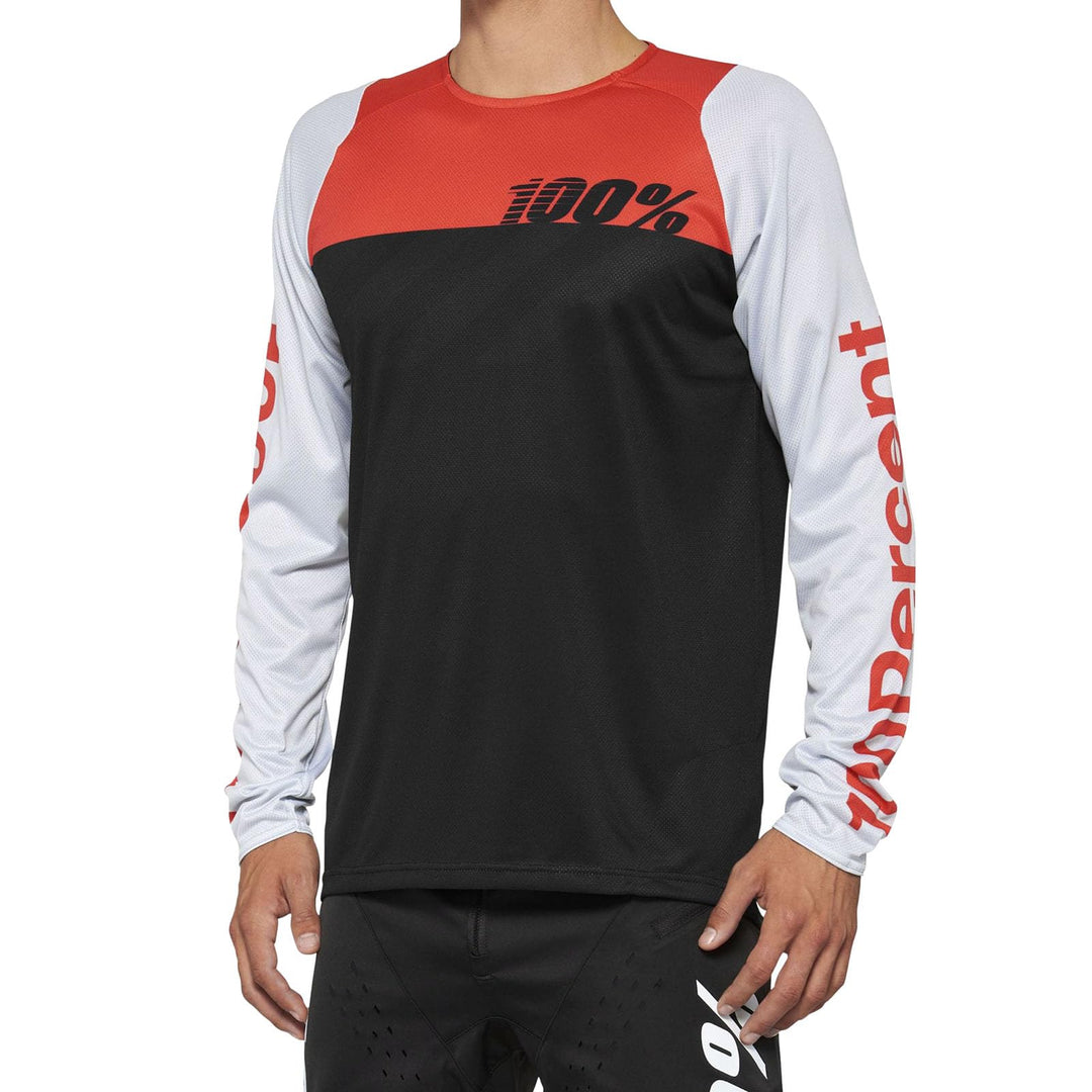 1 Unisex Long Sleeve Jersey 100% R-core Black/White Cycling (Pack of 1) S Schwarz, S Schwarz