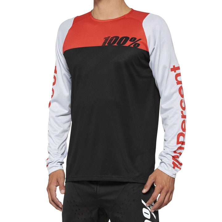 1 Unisex Long Sleeve Jersey 100% R-core Black/White Cycling (Pack of 1) S Schwarz, S Schwarz
