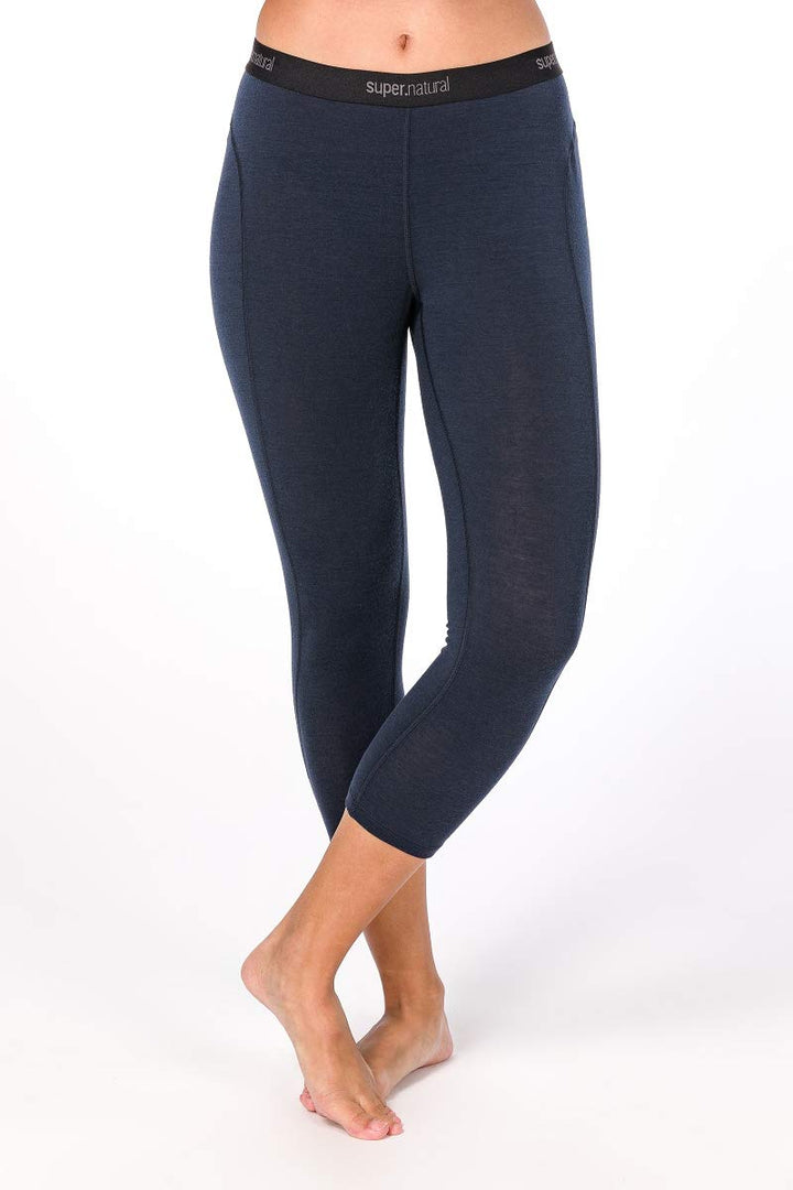 super.natural Damen Funktions-Unterhose, 3/4 Länge, Mit Merinowolle, W BASE 3/4 TIGHT 175 Nachtblau