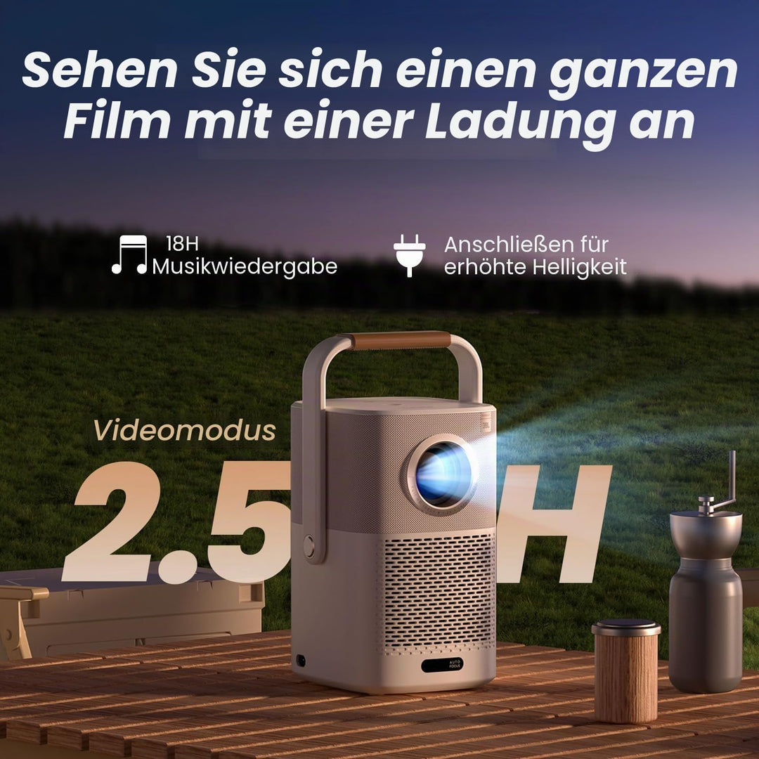 Yaber T2 Plus Outdoor Projektor mit WiFi 6 und Bluetooth, Native 1080P Smart Movie Tragbarer Projekt