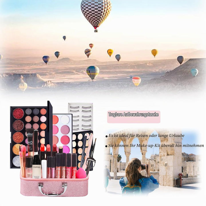 RoseFlower schminkset frauen, Professionelles Make-up-Set Teenager Mädchen Schminkkoffer Kosmetische